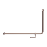 Load image into Gallery viewer, MECCA CARE 32MM DDA 90 DEGREE BENT TUBE GRAB RAIL 600X1000MM WITH TOILET ROLL HOLDER BRUSHED BRONZE
