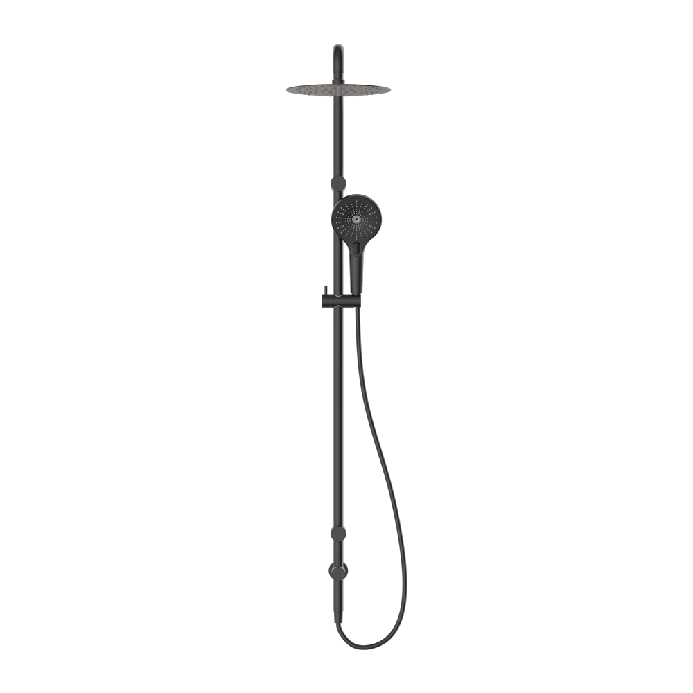 MECCA CARE 25MM GRAB RAIL 900MM TWIN SHOWER SET MATTE BLACK