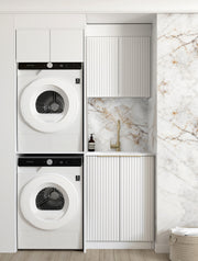 Laundry Kit 1305C Noosa White with Natural Carrara Marble Top