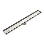 Load image into Gallery viewer, TILE INSERT V CHANNEL FLOOR GRATE 89MM OUTLET WITHOUT OUTLET AND HOLE SAW BRUSHED NICKEL
