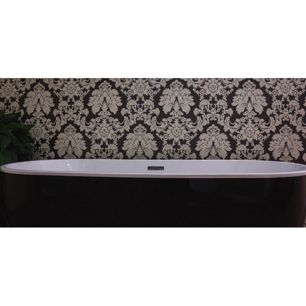 BelBagno Sapphire black acrylic free standing bath