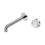 Load image into Gallery viewer, Serenity Progressive Wall Basin Mixer 220mm Spout With Arabescato Corchia Handle Chrome
