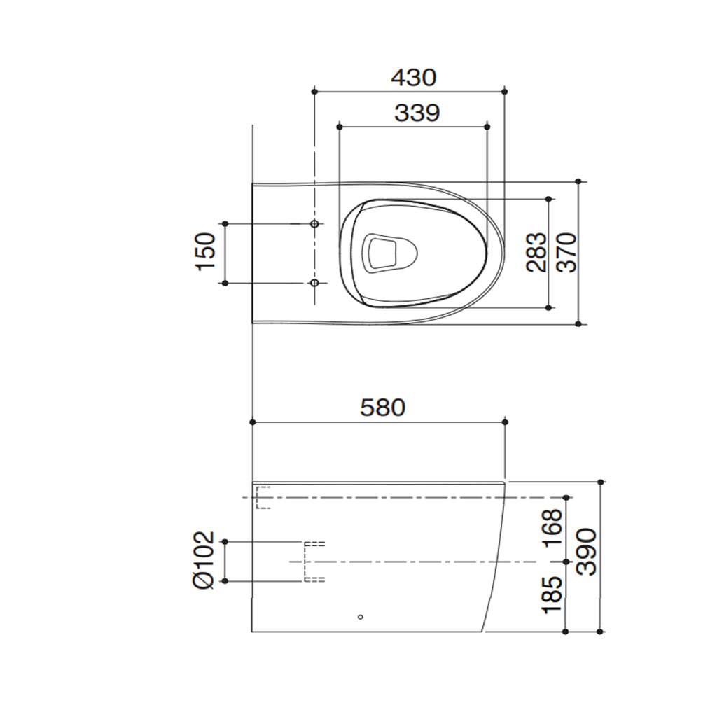 Grande Wall Faced Toilet Pan with Wrap Seat