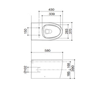 Grande Wall Faced Toilet Pan with Wrap Seat