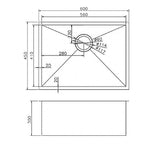 Load image into Gallery viewer, 600x450x300mm Gunmetal Stainless Steel PVD Single Bowl Kitchen Sink
