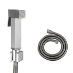 Load image into Gallery viewer, Square Brushed Nickel Brass Toilet Bidet Spray Kit with Stainless Steel Hose
