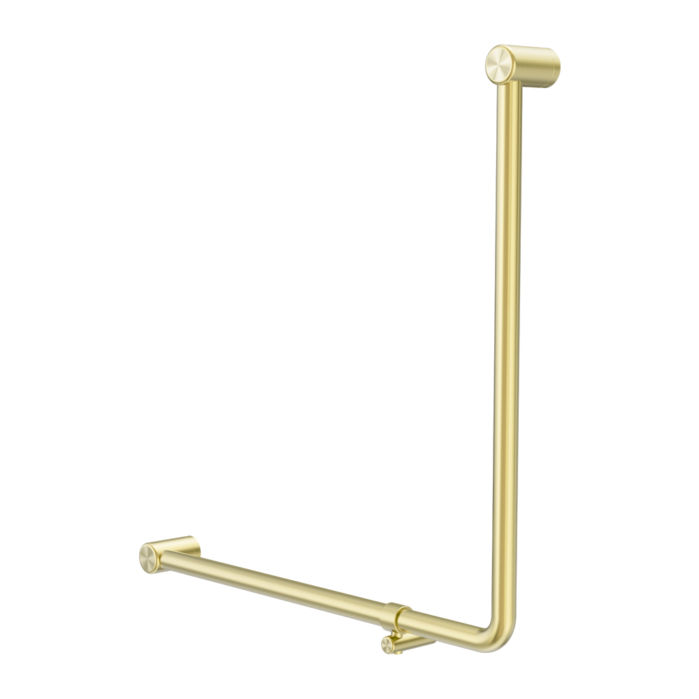 MECCA CARE 32MM 90 DEGREE BENT TUBE GRAB RAIL 750X750MM BRUSHED GOLD