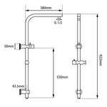 Load image into Gallery viewer, Round Black Shower Station(Right Angle) without Shower Head and Handheld Shower(Stainless Steel Hose)
