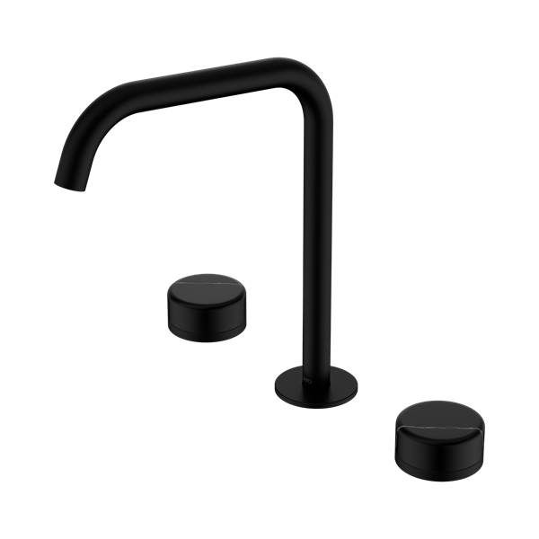 Serenity Bath/Kitchen Set Edge Spout With Marquina Black Handle Matte Black