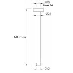 Load image into Gallery viewer, Round Chrome Ceiling Shower Arm 600mm
