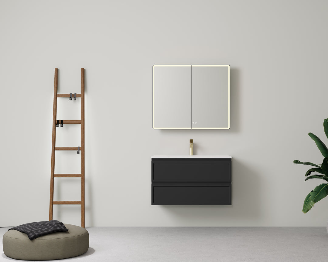 New Hamilton Federation Slim Wall Hung Cabinet Matte Black
