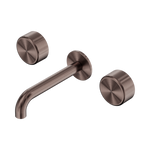 Load image into Gallery viewer, Serenity Wall Basin Set 220mm Spout With Metal Handle Brushed Bronze
