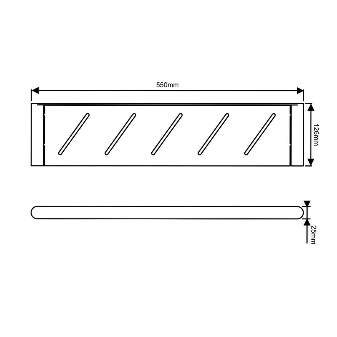 RUSHY Series Black Stainless Steel Shelf