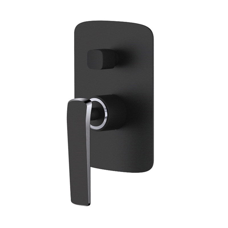 Esperia Chrome & Matte Black Wall Mixer with Diverter