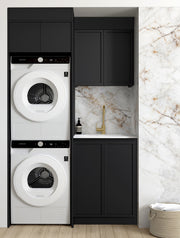 Laundry Kit 1305C Hampshire Black with Natural Carrara Marble Top