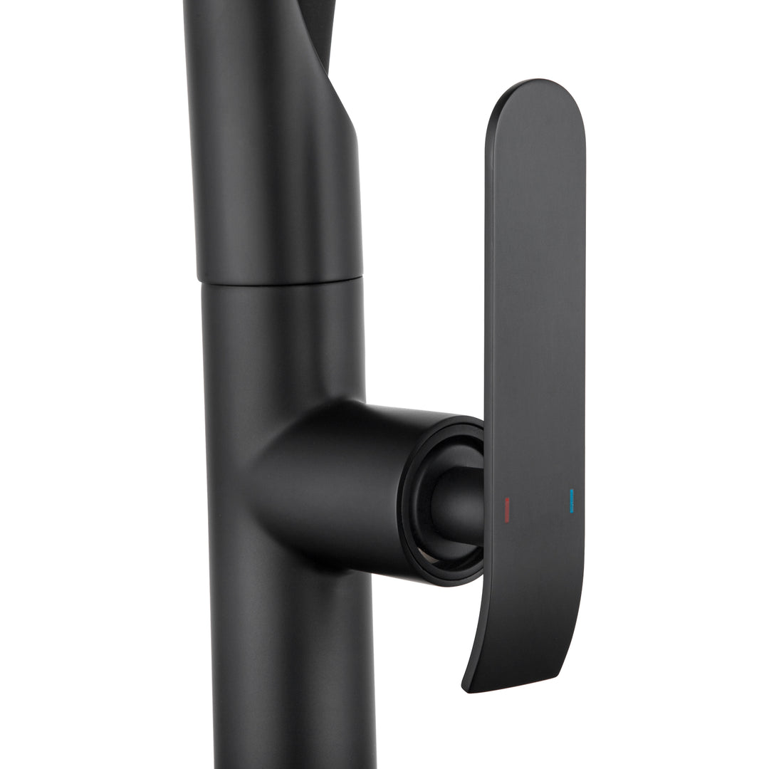 Black 2 Watter Patterns Pull-out Kitchen Mixer