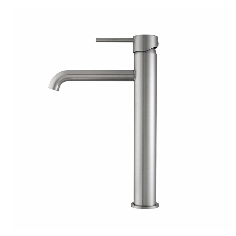 LUCID PIN Series Round Brushed Nickel Tall Basin Mixer