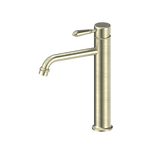 Load image into Gallery viewer, YORK STRAIGHT TALL BASIN MIXER WITH METAL LEVER AGED BRASS
