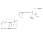 Load image into Gallery viewer, MOON Series Brushed Brass Hot &amp; Cold Wall Set with Spout
