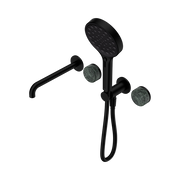 Serenity Progressive Shower System With Spout With Verde Alpi Handle And Serenity Hand Shower Matte Black