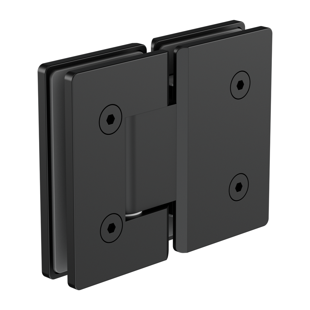 180 DEGREE GLASS TO GLASS SHOWER HINGE 10MM GLASS  MATTE BLACK