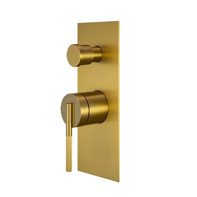 CADDENCE Series Brushed Yellow Gold Wall Mixer with Diverter