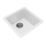 Load image into Gallery viewer, Square White Arete Stone Granite Single Bowl Stone Kitchen Sink 422*422*203mm
