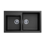 Load image into Gallery viewer, Black Carysil Vivaldi N-200 Granite 1 and 3/4 Bowl Stone Kitchen Sink 860*500*200mm
