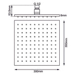 Load image into Gallery viewer, Square Chrome Brass Shower Head 300mm
