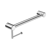 MECCA CARE 32MM GRAB RAIL WITH TOILET ROLL HOLDER 450MM CHROME