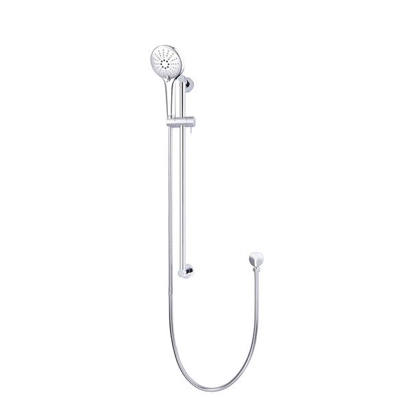 Round Three Function Hand Shower on Rail Column - Polished Chrome