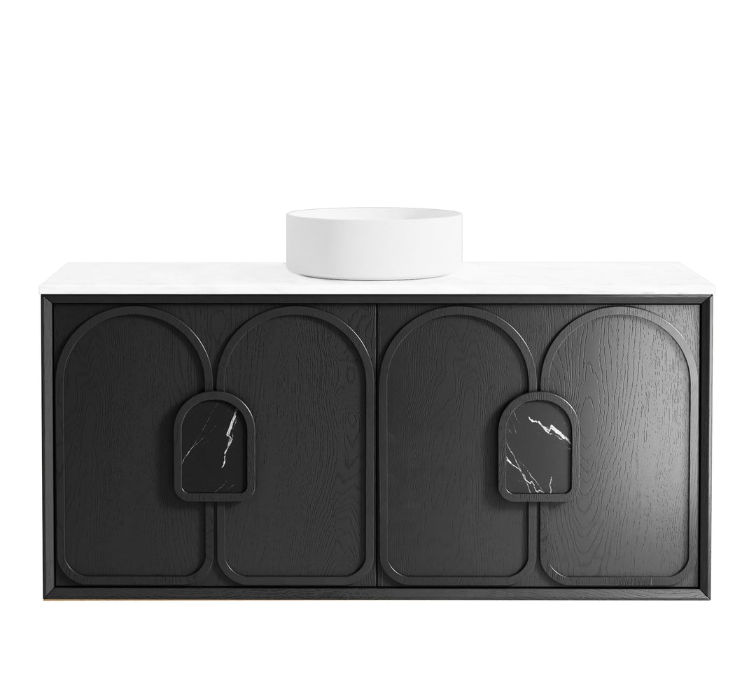 Laguna Black American Oak Wall Hung Vanity
