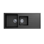Load image into Gallery viewer, Black Carysil Vivaldi D-200 Granite 1 and 1/2 Bowl with Drain Board Stone Kitchen Sink 1160*500mm
