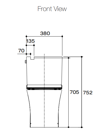 Veil 2pc BTW Toilet with Double Slim Seat - Top Inlet Only