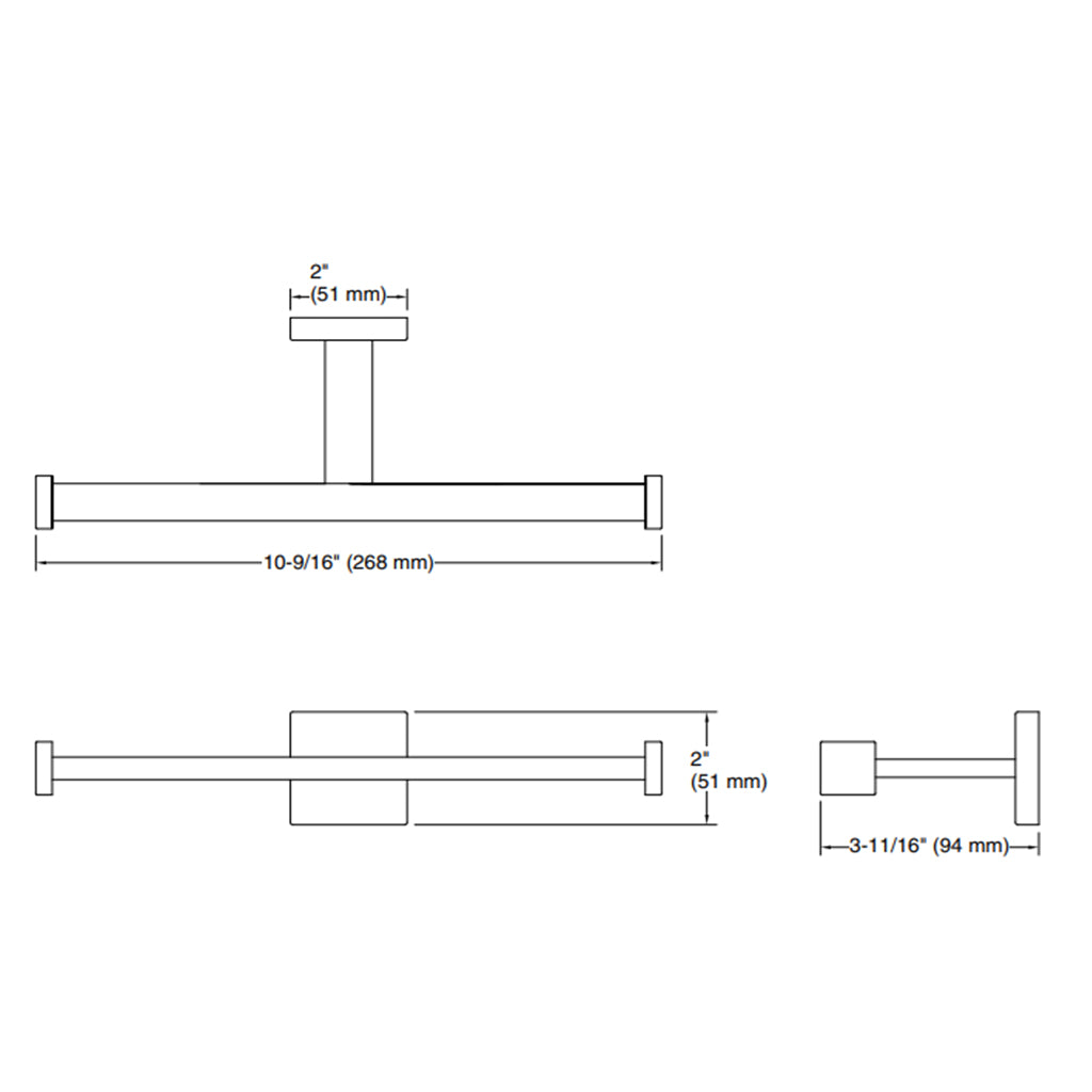 Square Double Toilet Tissue Holder