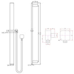 Load image into Gallery viewer, Square Chrome Sliding Shower Rail without Handheld Shower(PVC Hose)
