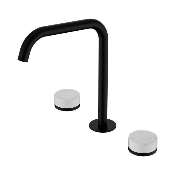 Serenity Bath/Kitchen Set Edge Spout With Carrara Handle Matte Black