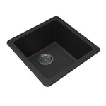 Load image into Gallery viewer, Square Black Arete Stone Granite Single Bowl Stone Kitchen Sink 422*422*203mm
