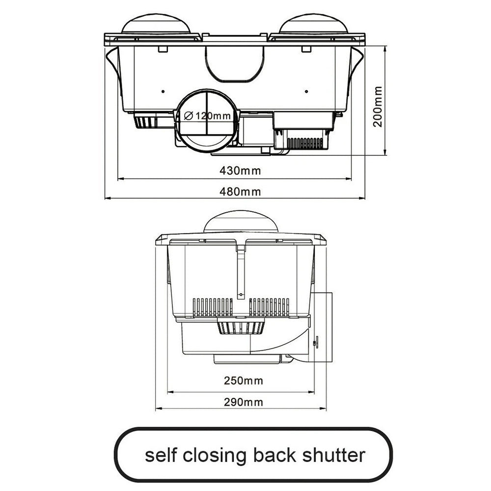 EXHAUST FAN WITH 12W TRICOLOUR PANEL LIGHT