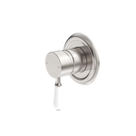 Load image into Gallery viewer, YORK SHOWER MIXER WITH WHITE PORCELAIN LEVER BRUSHED NICKEL
