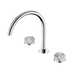 Load image into Gallery viewer, Serenity Bath/Kitchen Set Arc Spout With Arabescato Corchia Handle Chrome
