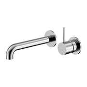 MECCA WALL BASIN/BATH MIXER SEPARATE BACK PLATE HANDLE UP 120MM CHROME