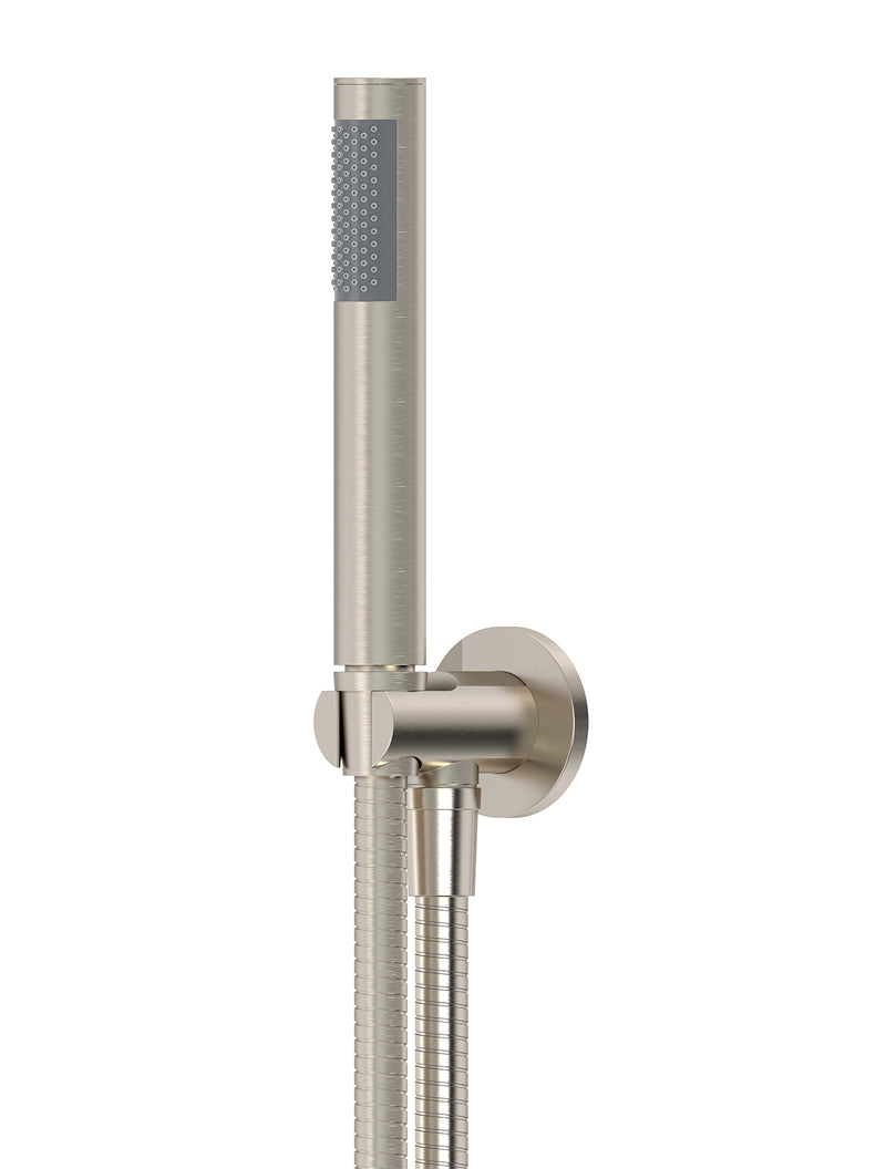 Round Hand Shower on Fixed Bracket - PVD Brushed Nickel