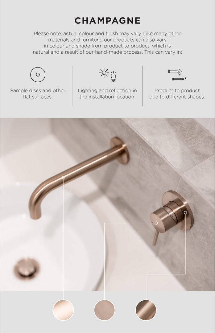 Round Single Towel Rail 600mm - Champagne