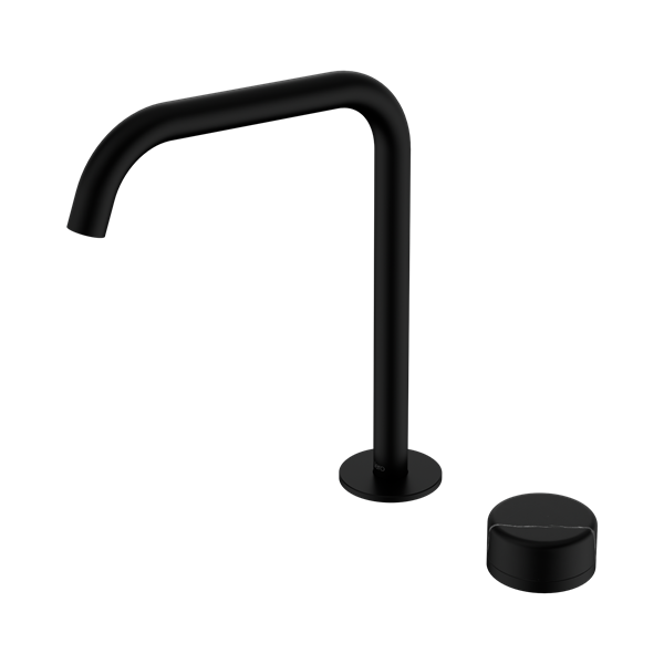 Serenity Progressive Bath/Kitchen Mixer Edge Spout With Marquina Black Handle Matte Black