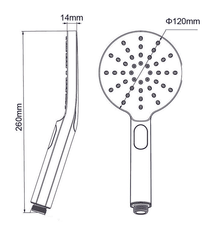 Round 3 Functions Brushed Nickel ABS Handheld Shower