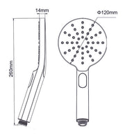 Round 3 Functions Brushed Nickel ABS Handheld Shower
