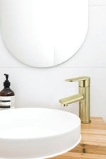 Load image into Gallery viewer, Round Paddle Basin Mixer - PVD Tiger Bronze
