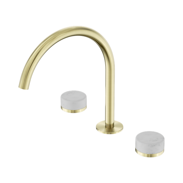 Serenity Bath/Kitchen Set Arc Spout With Carrara Handle Brushed Gold