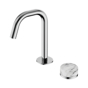 Serenity Progressive Basin Mixer Edge Spout With Arabescato Corchia Handle Chrome